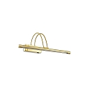 LED wall luminaire BOW, width 46cm, 4.6W 3000K 250lm, pivotable, with switch, brushed brass