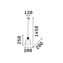 Ideal Lux Pendant luminaire GRETEL SP1, 1 flame, E27, black