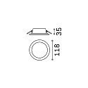 Ideal Lux LED recessed area light GROOVE ROUND, IP20, � 11.8cm, 10W 3000K 890lm 110�, white