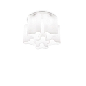Ceiling luminaire COMPO, 6 flames, � 56cm, E27, white etched glass / matt white