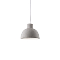 Pendant luminaire OIL-5, � 20.5cm / H 15.5cm, E27 max. 15W, concrete, cement grey / black