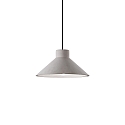 Pendant luminaire OIL-6, � 25cm / H 12.5cm, E27 max. 15W, concrete, cement grey / black