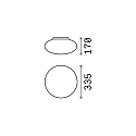Outdoor wall / ceiling luminaire BUBBLE, � 33.5cm / H 17cm, 1x E27, aluminium / plastic