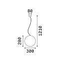 Outdoor pendant luminaire SOLE MEDIUM, IP44, � 40cm, E27, plastic