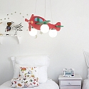 Pendant luminaire AVION, 3 flames, 3x E14 max. 40W, wood