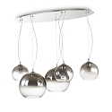 Pendant luminaire NEMO PLUS, 5 flames, 107 x 60cm, E27, nuanced chrome