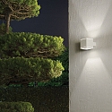 Ideal Lux Wall luminaire SNIF SQUARE, IP44, Up/Down, G9 max. 40W, aluminium / pyrex glass, white