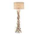 Floor luminaire DRIFTWOOD, 1 flame, Rand with fabric shade, E27, metal / natural wood
