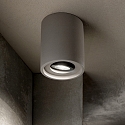 Ideal Lux Ceiling luminaire OAK ROUND, IP20, � 13.5cm, GU10, pivotable, cement, grey