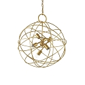 Pendant luminaire KONSE, 6 flames, � 60cm, E27, satined dark gold