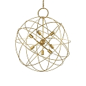 Pendant luminaire KONSE, 7 flames, � 80cm, E27, satined dark gold