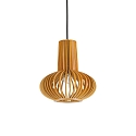 wood-Pendant luminaire CITRUS-2,  shade-�/-H 26cm / 26cm, E27, black fabric coated cable