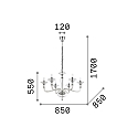 Chandelier DANIELI, 6 flames, � 85cm, E14