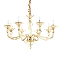 Chandelier DANIELI, 8 flames, � 85cm, E14, amber glass / gold