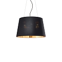 Pendant luminaire NORDIK-SP4, E27, � 50cm, black / gold on the inside