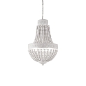 Chandelier MONET, 5 flames � 40cm, E14, with punched decor, white wood