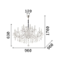 Chandelier NAPOLEON, 18 flames, � 96cm, E14, chrome