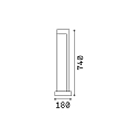 Ideal Lux Outdoor LED floor luminaire TITANO BIG, height 74cm, granite grey resin, 9W 4000K 450lm