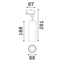 Ideal Lux LED 3-phase track spot SMILE  CRi >80, UGR <19, 15W_CRi >80, 4000K 36�, white