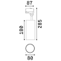 Ideal Lux LED 3-phase track spot SMILE  CRi >90, UGR <19, 30W_CRi >90, 3000K 50�, white