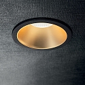 Ideal Lux Recessed LED luminaire GAME ROUND, IP20, 11W 3000K 850lm 36�, black / gold reflector