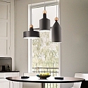 Ideal Lux Pendant luminaire TRIADE-1, � 15.5cm / H 37cm, E27, dark grey / gold decor