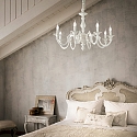 Ideal Lux Chandelier JUSTINE, 8 flames, � 79cm, E14, metal casting, white