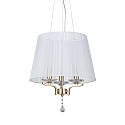 Pendant luminaire PEGASO, 3 flames, � 40cm, E14, chrystal, brushed brass / organza