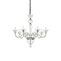 Pendant luminaire BRIGITTA, 8 flames, � 89cm, E14, transparent glass