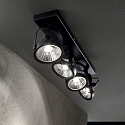 Ideal Lux Wall-/Ceiling spot GLIM, 4 flames, incl. GU10 QPAR111 13W 3000K, black