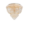 Ceiling luminaire DUBAI, 6 flames, � 52cm, E14, metal / refined chrystal, brass