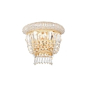 Wall luminaire DUBAI, 2 flames, E14, metal / refined chrystal, brass