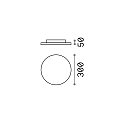 Ideal Lux LED Outdoor wall / ceiling luminaire MIB ROUND, IP65, � 30cm, 20W 4000K 1200km, white / opal