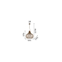 Ideal Lux Pendant luminaire ONION BIG, � 59.5cm, E27 max. 60W, metallic brwon