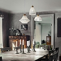 Ideal Lux Pendant luminaire LUGANO, 3 flames, � 35cm, E27, burnished metal / white