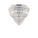 Ceiling luminaire DUBAI, 6 flames, � 52cm, E14, metal / refined chrystal, chrome