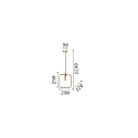 Ideal Lux Pendant luminaire ABC, E27, satined brass / black fabric coated cable, SQUARE
