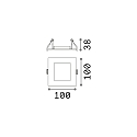 Ideal Lux Spring clip mountiung frame for LED recessed spot DYNAMIC, square, 10 x 10cm, black