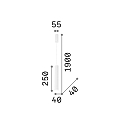 LED pendant luminaire TUBE, � 4cm / H 25cm, 9W 3000K 850lm, white