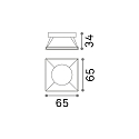 Reflector for LED recessed spot DYNAMIC, SQUARE, symmetric, fixed