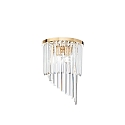 Wall luminaire CARLTON, 3 flames, E14, with octagon chains and chrystal rods, gold