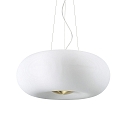 Pendant luminaire ARIZONA, 5 flames, � 50cm, incl. 5x GX53 3000K, satined brass / white