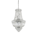 Pendant luminaire DUBAI, 10 flames, � 52cm, E14, metal / refined chrystal, chrome