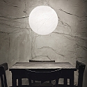 Ideal Lux Pendant luminaire CARTA SP1, E27, matt white metal / shade in paper look, � 50cm