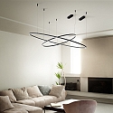 Ideal Lux LED pendant luminaire ORACLE SLIM, � 90cm, 48W 3000K 3000lm, black