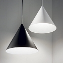 Ideal Lux Pendant luminaire, A-LINE, � 30cm, E27, matt black / shade white on the inside