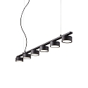 Pendant luminaire MINOR LINEAR, 6 flames, lenght 115cm, incl. GX53 7W 3000K, black
