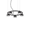 Pendant luminaire MINOR ROUND, 5 flames, � 50cm, incl. GX53 7W 3000K, black