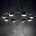 Ideal Lux Pendant luminaire MINOR ROUND, 8 flames, � 76.5cm, incl. GX53 7W 3000K, black