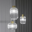 Ideal Lux Pendant luminaire MINT-3, � 24cm, E27, smoked glass / brass satin